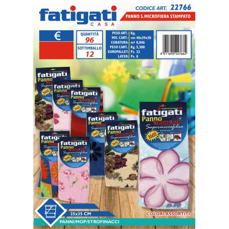 FATIGATI PANNO MICROFIBRA STAMPATO 35X35