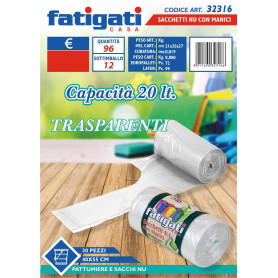 FATIGATI SACCHETTI C/MAN 30PZ 40X55 TRAS