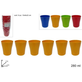DUE ESSE BICCHIERE PLAST 280ML 6PZ