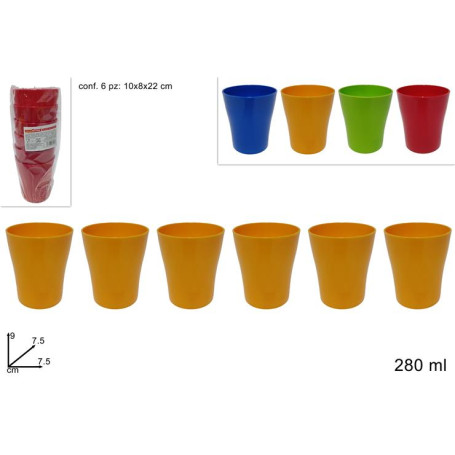 DUE ESSE BICCHIERE PLAST 280ML 6PZ