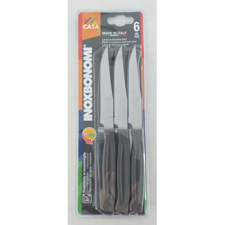 BONOMI COLTELLI BISTECCA 6PZ. CM.11 TORT