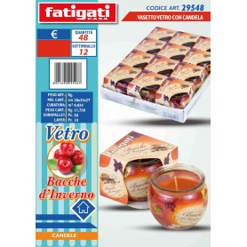 FATIGATI VASETTO VETRO C/CANDELA BACCHE