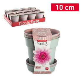 PLASTICFORTE PACK 3VASIGARDEN 10CM+SOTT0