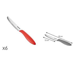 TESCOMA COLTELLO TAVOLA 12CM 6PZ ROSSO