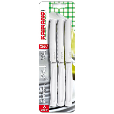 KAIMANO COLTELLI TAVOLA 6PZ. BIANCO