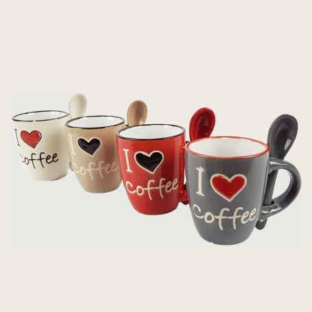 ARCA TAZZA CAFFE' C/CUCCHIAINO COL.ASS