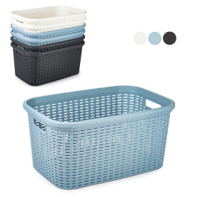 PLASTICFORTE CESTO BIANCHERIA RATTAN 35L
