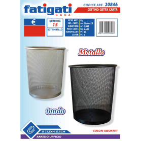 FATIGATI CESTINO GETTA CARTE METALLO