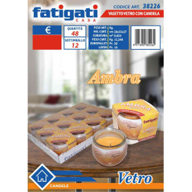 FATIGATI VASETTO VETRO C/CANDELA AMBER