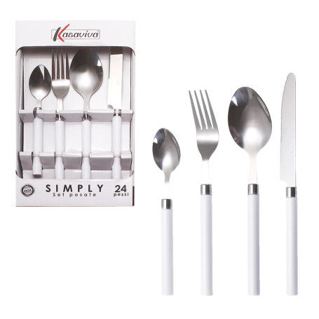 KASAVIVA SIMPLY SET POSATE 24PZ BIANCO