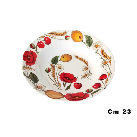 IBCT PIATTO FONDO MEL CM.23 PAPAVERI