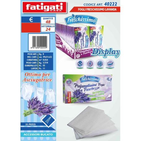 FATIGATI FOGLI FRESCH LAVANDA 25PZ
