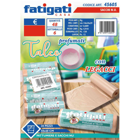 FATIGATI SACCHI C/LACCI 20PZ 50X60 TALCO