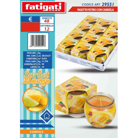 FATIGATI VASETTO VETRO C/CANDELA SORBET