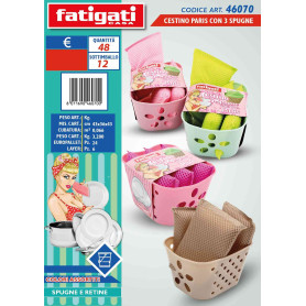 FATIGATI CESTINO PARIS CON 3 SPUGNE