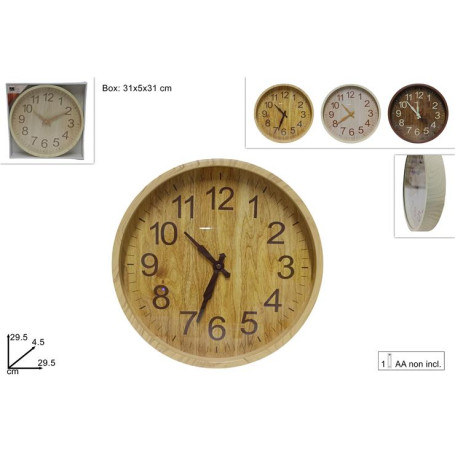 DUE ESSE OROLOGIO MURO EFFETTO LEGNO ASS