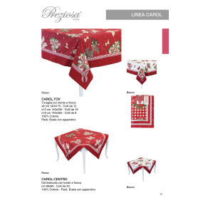 PREZIOSA TOVAGLIA XMAS CAROL ROSSO X6