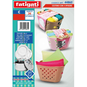 FATIGATI CESTINO CON 3 SPUGNE COL.ASS.