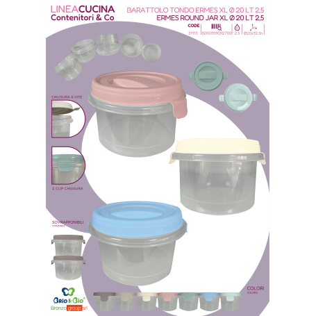 BRIO&BIO BARATTOLO ERMES DM.20 LT.2,50