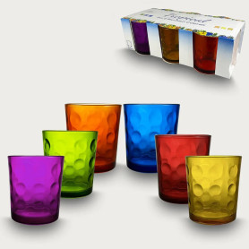 ARCA SET 6 BICCHIERI BOLLE COLORATI