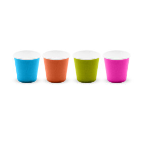 BIO BICCHIERE CARTA 75ML MULTICOLOR
