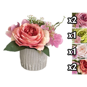 VEA VASO ROSA E ORTENSIE 24CM ELI59876