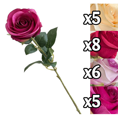 VEA STELO ROSA 65CM 4ASS LUS60062