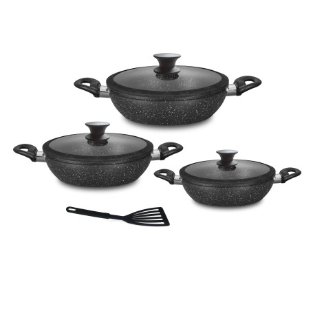 HOME BAVARIA SET TEGAMI 7PZ NERI