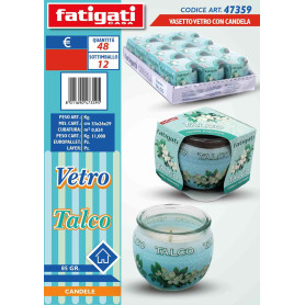 FATIGATI VASETTO VETRO C/CANDELA TALCO