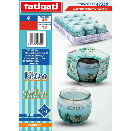 FATIGATI VASETTO VETRO C/CANDELA TALCO