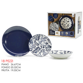 GT SERVIZIO PIATTI LEAVES BLU 18PZ