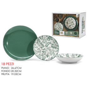 GT SERVIZIO PIATTI LEAVES VERDE 18PZ