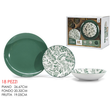 GT SERVIZIO PIATTI LEAVES VERDE 18PZ