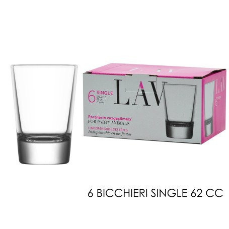 GT BICCHIERI SINGLE 6PZ 62CC