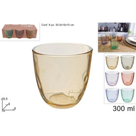 DUE ESSE BICCHIERE 6PZ 300ML FONDO COLOR