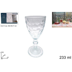 DUE ESSE CALICE VETRO DIAMANTE 6PZ 233ML