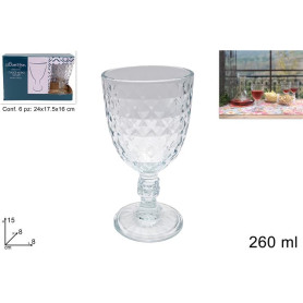DUE ESSE CALICE VETRO DIAMANTE 6PZ 260ML