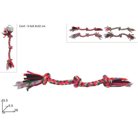 DUE ESSE GIOCO CANI CORDA CON NODI 28CM